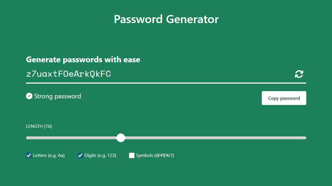 Password generator app