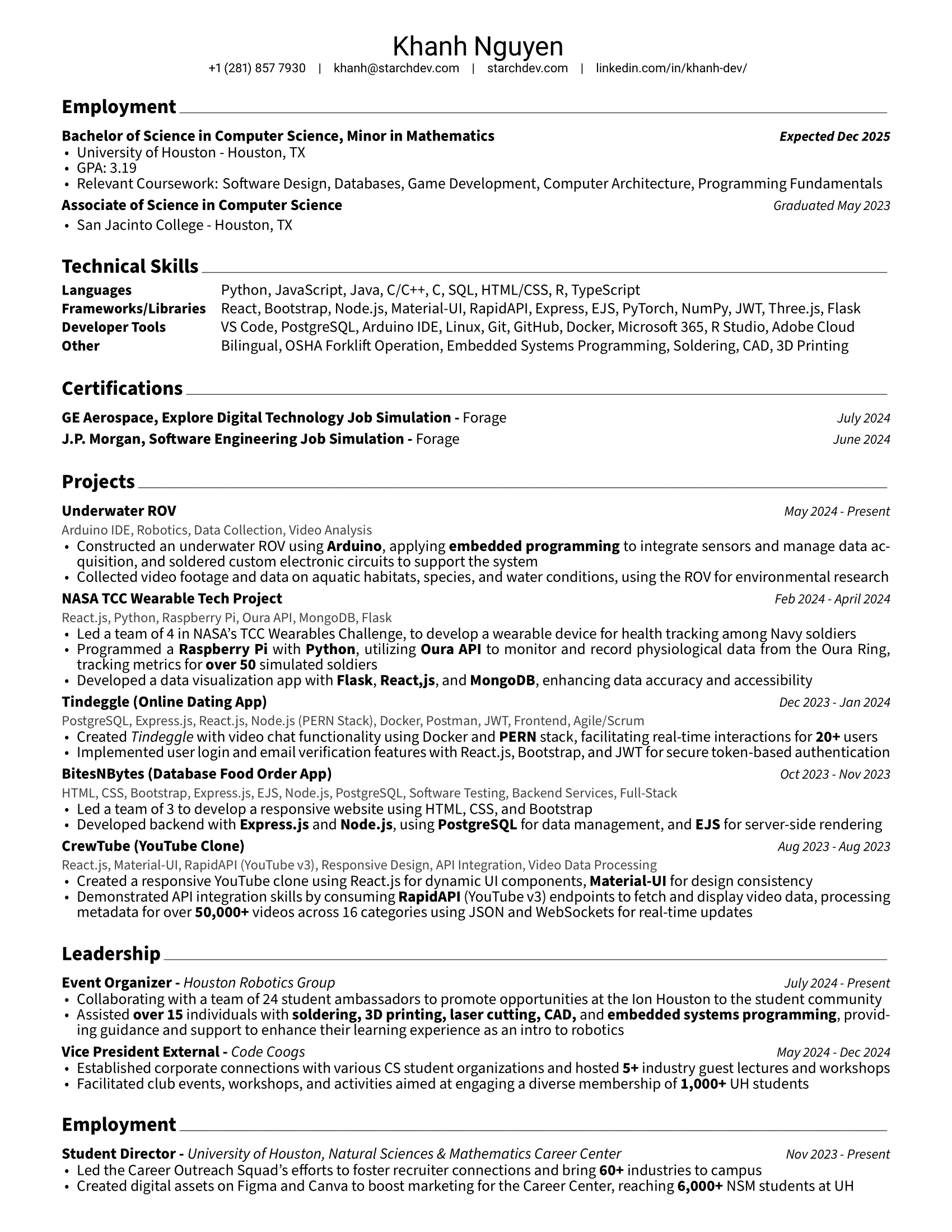 Khanh Nguyen's Resume